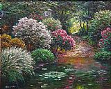 Pond Canvas Paintings - Garden Pond